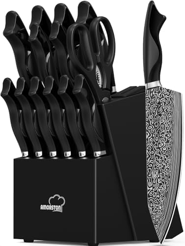 15-Piece Knife Set with Built-in Sharpener