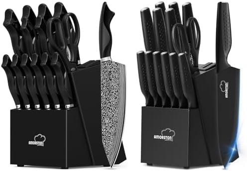 Two 15-Piece Block Sets, Etched and Plain